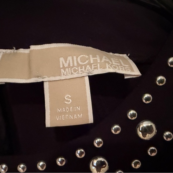 Michael Kors Studded Flounce Black Long Sleeve Dress - Picture 6 of 6